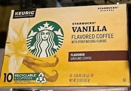 Starbucks Flavored K-Cup Coffee Pods Vanilla for Keurig Brewers  10 pods... - $12.26