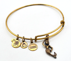 Alex and Ani Rafaelian Gold Mermaid Bangle Charm Bracelet - £10.98 GBP