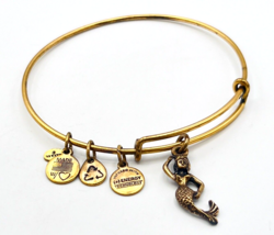 Alex and Ani Rafaelian Gold Mermaid Bangle Charm Bracelet - £10.90 GBP