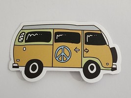 Bus with Peace Sign on Side Multicolor Yellow Sticker Decal Cute Embellishment - £1.81 GBP