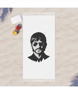 Boho Beach Cloth Ringo Starr Black &amp; White Illustration - 100% Polyester... - £50.76 GBP