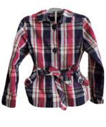 Crazy 8 Plaid Jacket Button Down Short Trench Style Girls School Fun Col... - £14.22 GBP