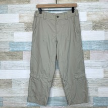 Columbia Titanium Silver Ridge Capri Pants Beige Mid Rise Roll Up Hem Wo... - $29.70