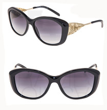 BURBERRY BE4208Q Gabardine Lace Gold Black Leather Gradient Sunglasses 4208 - $151.47