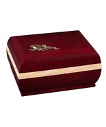 Solid Wood Casket with Brass Calla Lily. Funeral Cremation Urn For Adult... - $121.00
