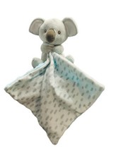 Koala Baby Gray Plush Bear Aqua Velour Security Blanket Soft Plush Lovey... - $14.63