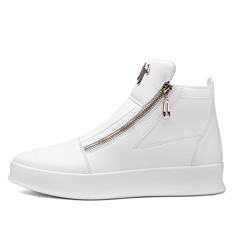 Fashion Brand Mens High-top Sneakers Hot sale White Platform Casual Shoes Men Zi - £81.62 GBP