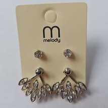 Earrings Stud 2 Pair Interchangeable Faux Jewels Beebee Silver Tone 5mm ... - $7.67