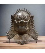 Foo Dog Mask Temple Guardian Lion Bronze Brass Singha Statue Thailand - $850.29 CAD