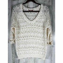Union Bay Juniors Bloomsbury Scoop Neck Open Knit Sweater Size XL Cream Ivory - £7.10 GBP