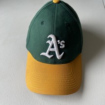 Vtg 90’s Oakland A’s Green Yellow Hat Outdoor Cap Adjustable S/M MLB McG... - $8.60