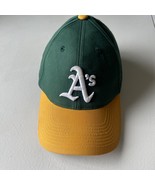 Vtg 90’s Oakland A’s Green Yellow Hat Outdoor Cap Adjustable S/M MLB McG... - £6.76 GBP