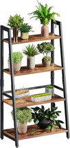 Wildhome 4 Tier Bookshelf,Living Room Rustic Standing Shelf, Easy Assembly - £71.55 GBP