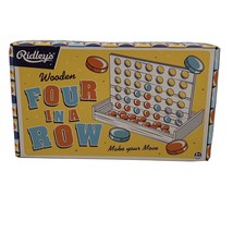 Four in a Row Wooden Checkers Game Fun Family Game Night Ridley&#39;s Retro - $14.80