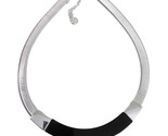 Silver Omega Black Choker necklace Dana Buchman Chunky Stretch Collar - $18.81