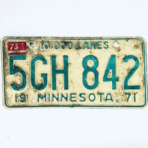 1973 United States Minnesota Lakes Passenger License Plate 5GH 842 - £14.51 GBP