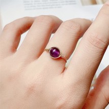 14K Gold Filled Birthstone Ring Natural Amethyst Jewelry Handmade  Knuck... - £37.42 GBP