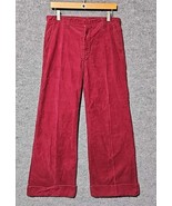 Vtg 70s Mens MALE Burgundy Pants Bell Bottom Corduroy DISCO Cuffed Hem 3... - €110,91 EUR