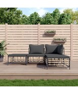 4 Piece Patio Lounge Set with Cushions Anthracite Poly Rattan - $846.07 CAD