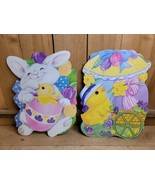  Eureka Easter Cardboard Die Cut&#39;s  Double Sided  Rabbit Chicks Vintage USA - €13,94 EUR
