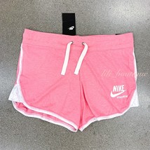 NWT New Nike CT6029-662 Women NSW Gym Vintage Slim-Fit Shorts Pink White... - $24.95
