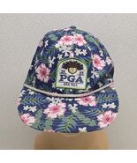 PGA Golf 2023 Oak Hill Floral Blue Pink Snapback Hat By Ahead - $24.65