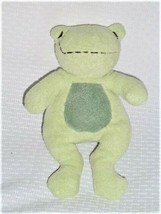  BLANKETS &amp; BEYOND FROG Plush Stuffed Animal rattle green chamois suede 8&quot; - $19.79