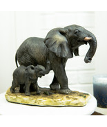 Ebros Gift African Savanna Majestic Elephant with Young Calf Figurine 8.... - $29.99