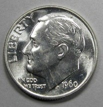 1960-P Roosevelt Dime Near Full Bands GEM+ UNC AD551 - $15.45