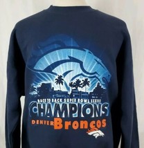 Vintage Denver Broncos Sweatshirt XL Back to Back Super Bowl Champions NFL Elway - £18.84 GBP