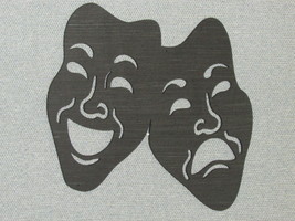  Comedy Tragedy Theater Masks Wood Wall Decor Art - £19.99 GBP