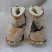 UGG Australia Sz 10 Unisex Toddler Boots Genuine Sheepskin Leather Suede Brown - $9.56