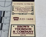 Matchbook Cover  Brown Thomson &amp; Company  Restaurant Emporium gmg  Unstruck - $12.38