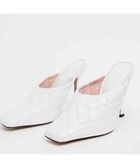 ASOS DESIGN Popeye Quilted High Heeled Mules White Size 5 Womens - $80.69 CAD