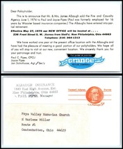 US Ad Postal Card-Albaugh Insurance, New Philadelphia, OH to Gnadenhutten, OH F3 - £2.36 GBP