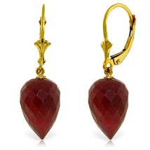 26.1 Carat 14K Solid Yellow Gold Drop Briolette Ruby Gemstone Earrings - £308.15 GBP