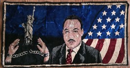 VTG Martin Luther King Jr. MLK Tapestry Rug 37x19 Vintage Rare - $48.49