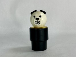 3.5” Jumbo Vintage Little People Dog Fisher Price  Black/White Yellow Co... - $171.15 MXN