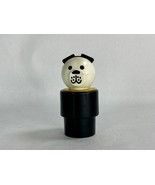 3.5” Jumbo Vintage Little People Dog Fisher Price  Black/White Yellow Co... - $171.15 MXN