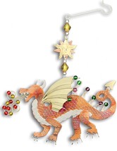 Fire Dragon Mystical Fantasy Ornament Pilgrim Imports Metal Fair Trade - $25.69