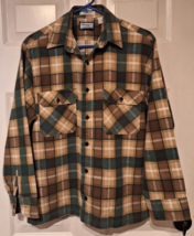 Vintage Fieldmaster Shirt Mens Medium Flannel Perma Prest Made USA 90s Plaid - £13.83 GBP