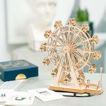 Robotime DIY Wooden Rotatable Ferris Wheel Model With Playing Music Toys... - £15.65 GBP