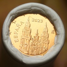 Gem Unc Original Roll (50) Spain 2022 2 Euro Cent Coins~Cathedral~Free Shipping - £24.98 GBP