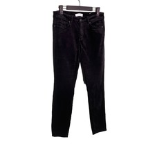 LOFT Womens Size 26 or 2 Black Velvet Velour Curvy Skinny Pants Casual Soft - £17.11 GBP