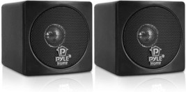 Pyle Home Pc.3Bk 3-Inch 100-Watt Mini Cube Bookshelf Speakers - Pair (Black) - £28.07 GBP