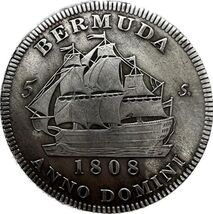 Moneda de fantasía 1808 - Rey Jorge III y barco de las Bermudas - $13.22