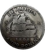 Moneda de fantasía 1808 - Rey Jorge III y barco de las Bermudas - $18.55 CAD