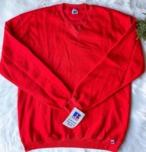 Russell Athletic Blank Men Deadstock XL Red Crew Neck Sweatshirt USA Vintage NWT - £38.36 GBP