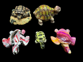 Mini Turtle Lot Various Glass Resin Crayon Figurines Miniature - $14.00