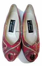 Stuart Weitzman for Mr. Seymour Pink Purple Snakeskin Style Peep Toe Heels 6.5 - £58.97 GBP